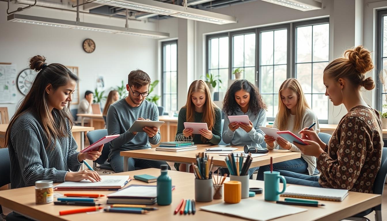Structured study materials and learning resources on a desk