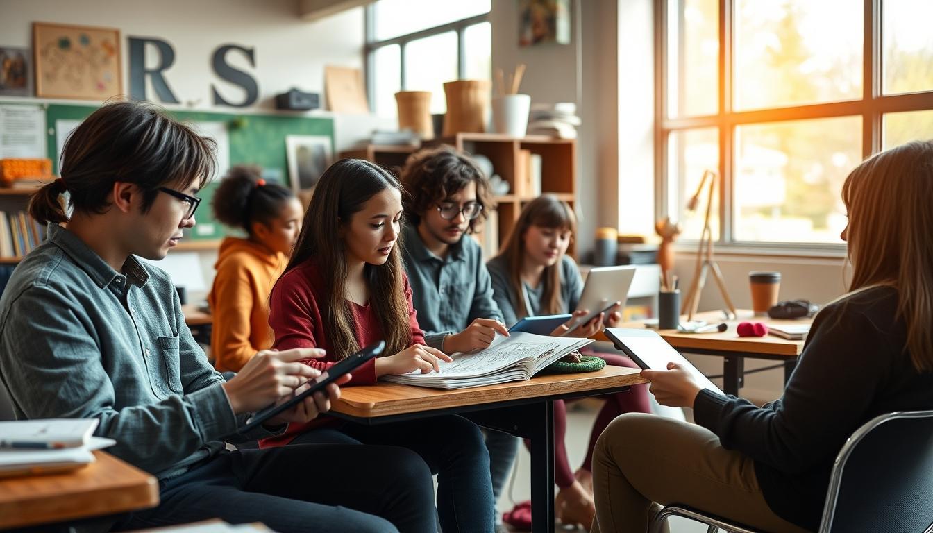Students collaborating in study space